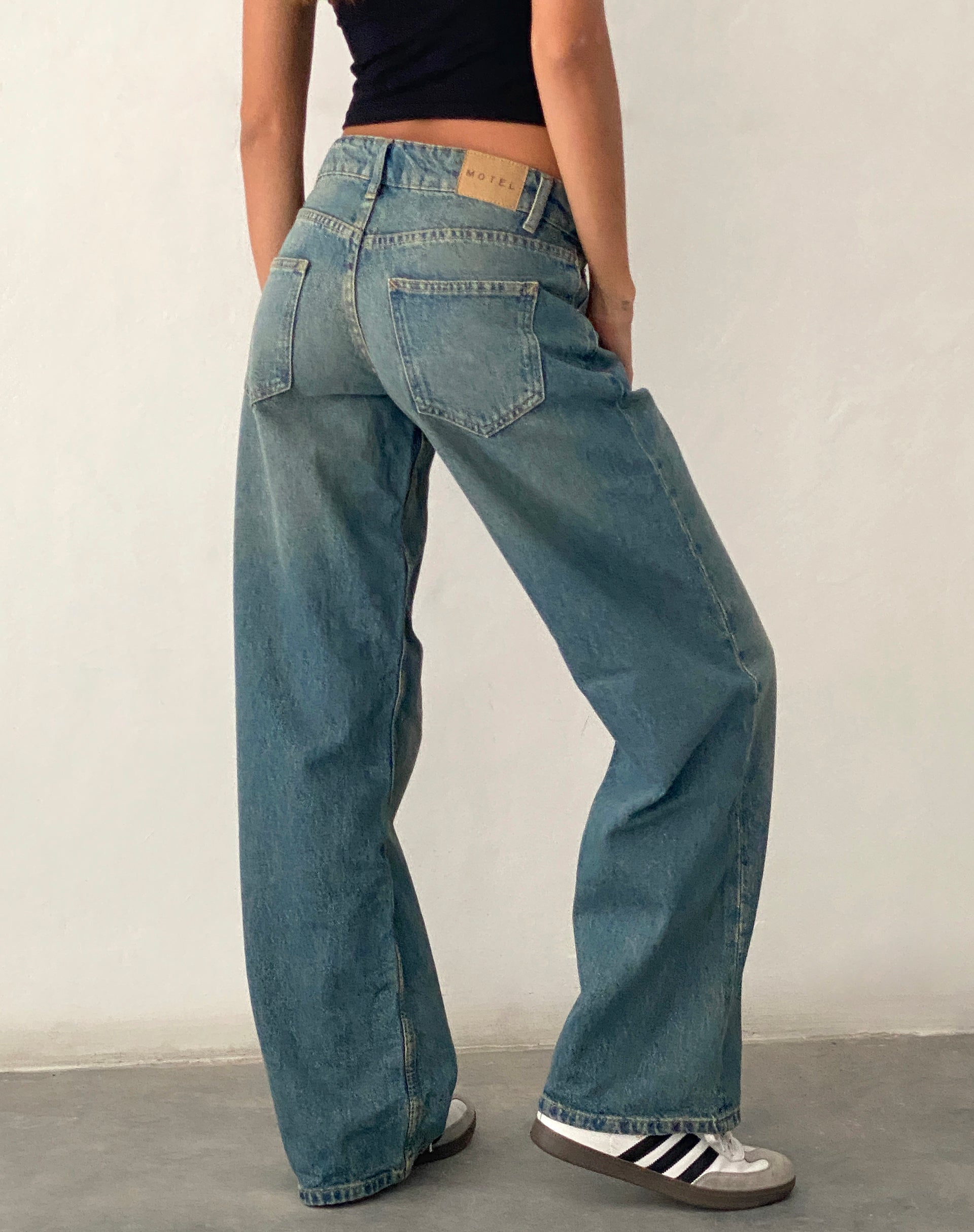 Low Rise Parallel Jeans in Vintage Blue Green - Image 5