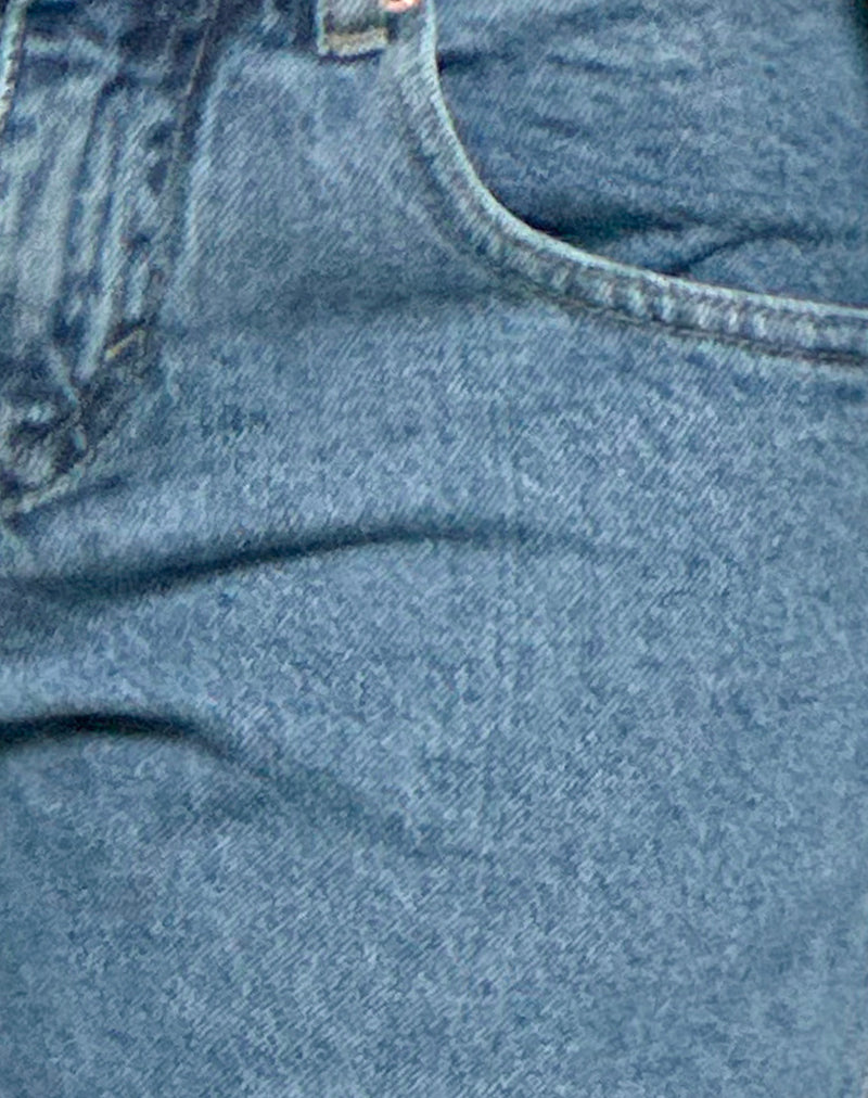 Low Rise Parallel Jeans in Blue Stone - Image 6