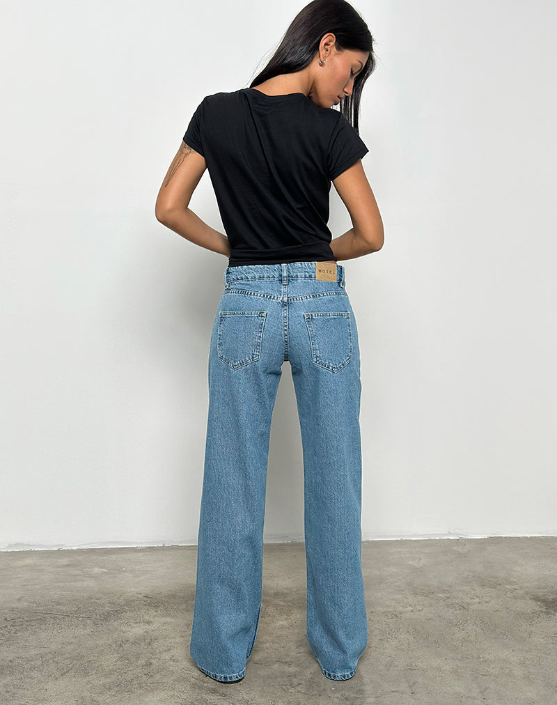 Low Rise Parallel Jeans in Blue Stone - Image 4