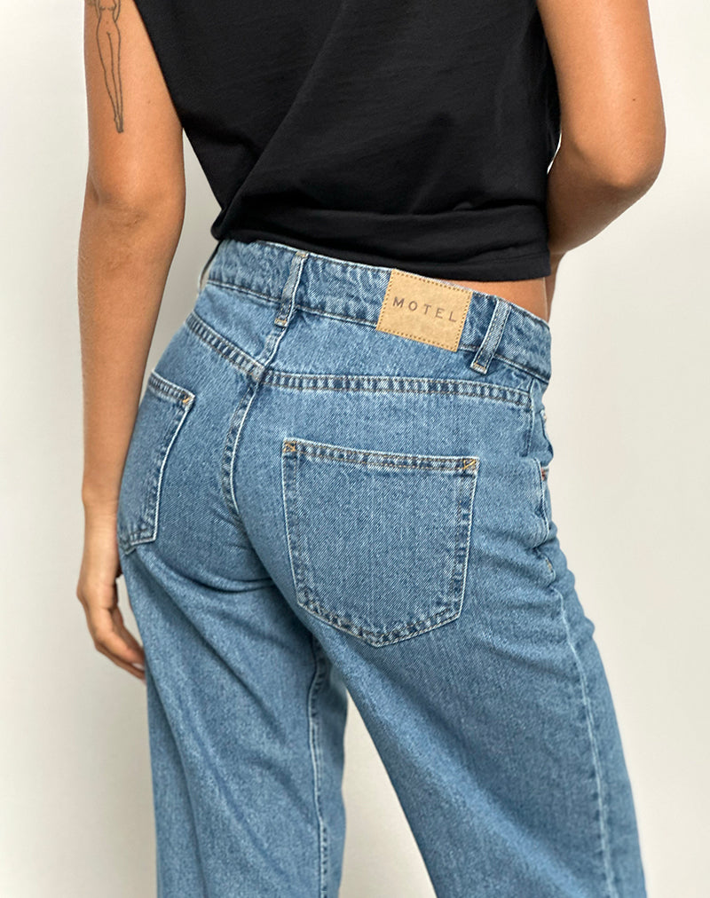 Low Rise Parallel Jeans in Blue Stone - Image 3