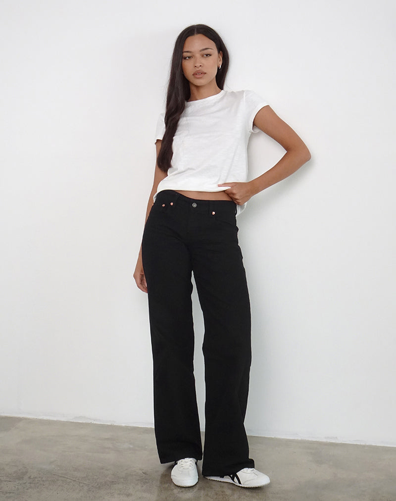 Low Rise Parallel Jeans in Rinse Black - Image 2