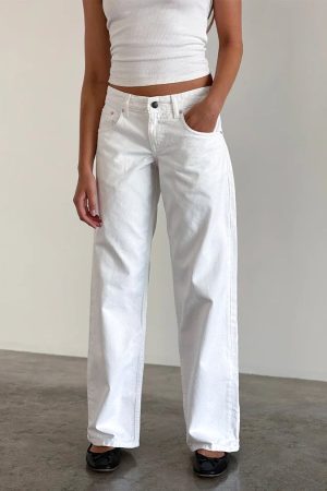 Low Rise Parallel Jeans in True White