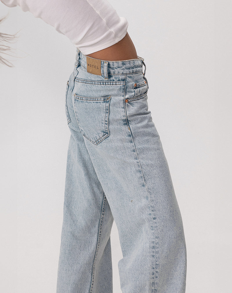 Low Rise Parallel Jeans in 80s Light Blue Wash - Image 2