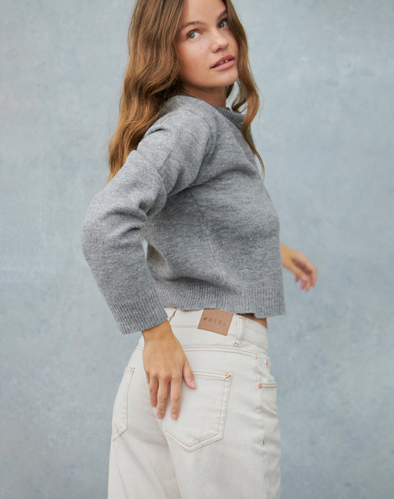 Low Rise Parallel Jeans in Off White - Image 2