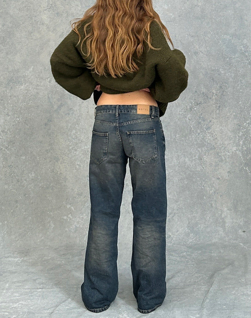 Low Rise Parallel Jeans in Steel Blue - Image 3