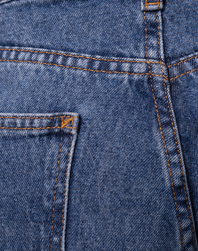 Roomy Extra Wide Low Rise Jeans in Mid Blue Used - Image 7