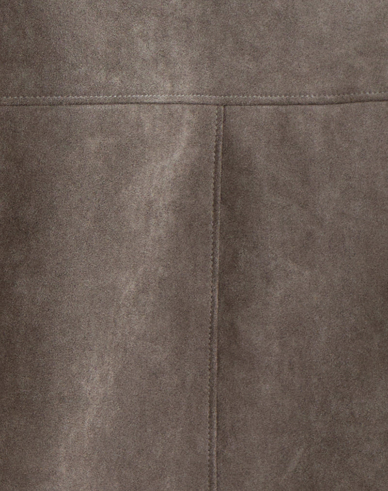 Orson Jacket in Faux Suede Olive Grey - Image 7