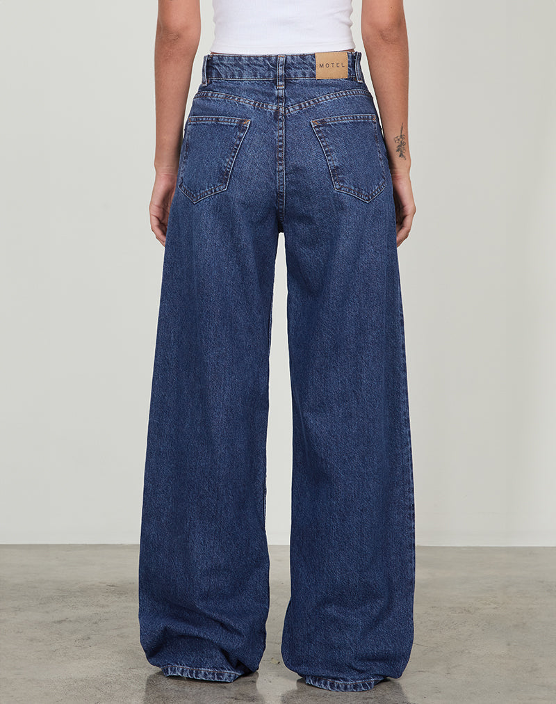 Roomy Extra Wide Low Rise Jeans in Mid Blue Used - Image 6