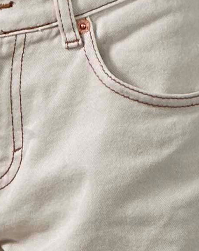 Roomy Extra Wide Low Rise Jeans in Off White - Image 6